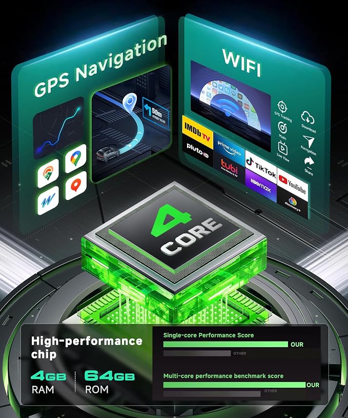 4G+64G Android Car Stereo Carplay for Toyota Camry 2000 2001 2002 2003 2004 2005 2006, 9 Inch Touch Screen Car Radio with GPS WiFi Bluetooth FM Mirror Link Android Auto Backup Camera