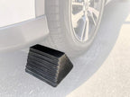 Rubber Wheel Chock, Large 10" x 8" x 6" Heavy Duty Tire Stop with Non Slip All Weather Grip, Oil Resistant Rubber Block with Steel Eyebolt for Vehicle and Trailer Safety (80681) (Pack of 5)