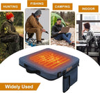 Portable Heated Seat Cushion, Memory Foam Heating Seat Pad for Outdoor Stadium Bleacher Camping, Power Bank Not Included（Blue）
