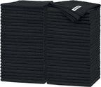 Black Microfiber Cleaning Cloth -Pack of 50, Highly Absorbent Cleaning Rags, 16"X12" All Purpose Cleaning Towels for Housekeeping, Kitchen, Car, Lint Free and Reusable Microfiber Towels