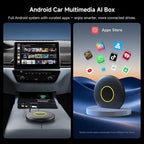Wireless CarPlay&Android Auto Adapter Magic AI Box with 4G LTE | 8GB+128GB, GPS, Full Android OS, Gemini 3.0, Compatible with Wired Factory CarPlay&Android Auto, Support for YouTube/Netflix