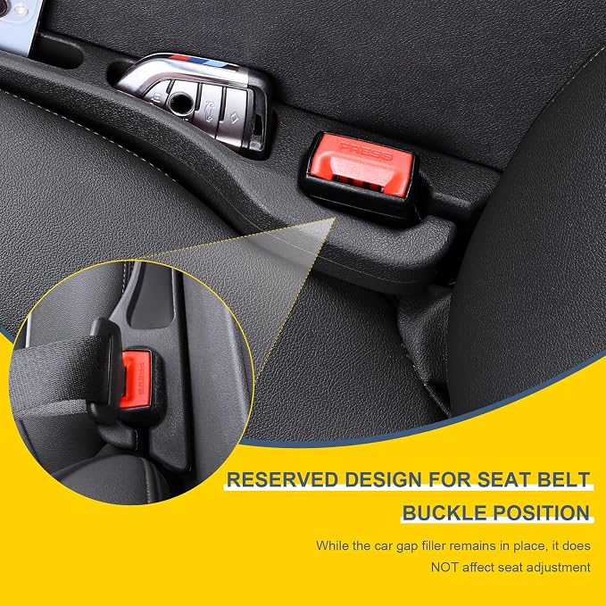 Car Seat Gap Filler 2PCS with Organizer, PU Car Gap Filler Universal Fit for Car SUV Truck, Seat Gap Filler Between Seat and Console, No Drop Car Seat Gap Blocker with Dual Storage Slotsge