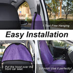 Waterproof Car Towel Seat Covers Front Seats for After Gym Workout,Auto Universal Interior Sweat Towels Cloth Bucket Carseat Cover Protector for Trucks SUV RV Boat Van (Purple)