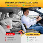 Car Seat Cushion with Lumbar Support Pillow, Car Back Support | L-Shaped Ergonomic Memory Foam Seat Cushion, Car Seat Cushions for Driving, Driver Cushion and Back Support for Car, B&G