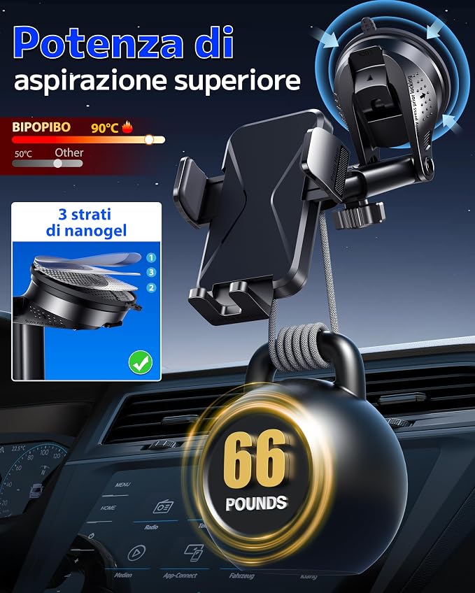 Car Phone Holder Car Universal Mobile Phone Holder 360° Rotatable Car Mobile Phone Holder Dashboard Windshield Air Vent Phone Holder Car for iPhone Android Smartphone