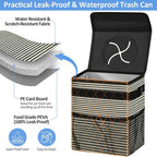 Car Trash Can Bin for Back Seat Leak Proof, Cute Car Trash Bag Hanging, Vehicle Trash Can for SUV Truck Van, Automotive Garbage Cans Front Seat Stripe