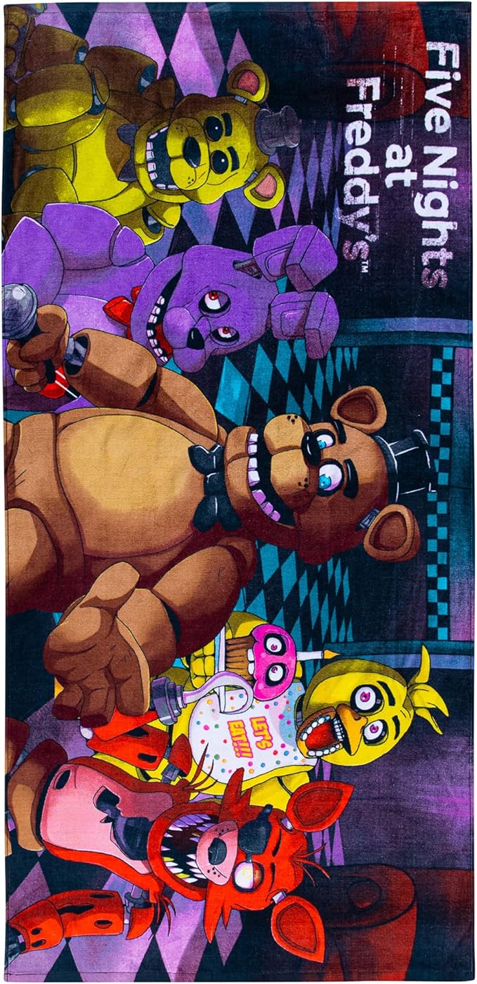 Kids Super Soft Cotton Beach Towel, 58 in x 28 in, Five Nights At Freddy's