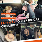 Car Headrest Hooks for Purses and Bags, Upgraded 2 in 1 Cars Back Seat Head Rest Hanger Vehicle Leather Organizer Storage Holder Hook Matching Cars Interior, 1-Pack, Beige