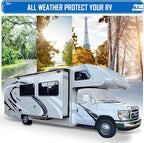 RV Windshield Cover Compatible with Ford E450 Class C 1997-2025 RV Front Window 4 Layers Class C Motorhome Cover 27 Foot Temperature Control Sunshade/Snow Cover Upgraded Strong Magnet