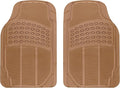 ProLiner Floor Mats for Cars Trucks SUV, 2-Piece All-Weather Car Mats with Universal Fit Design, Durable Car Floor Mats with Capture Ridges, Waterproof Rubber Floor Mats for Cars (Beige)