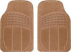 ProLiner Floor Mats for Cars Trucks SUV, 2-Piece All-Weather Car Mats with Universal Fit Design, Durable Car Floor Mats with Capture Ridges, Waterproof Rubber Floor Mats for Cars (Beige)