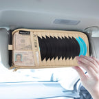 Car CD Visor Holder, 12 Sleeves Organizer with Mesh Pocket | Durable Oxford Cloth, Holds 12 CDs/DVDs, 1 Pen Holder, 1 Back Inner Pocket, Disc Storage Organizer, Fits Most Vehicle Visors