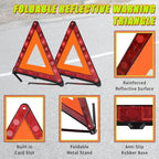 Warning Triangles Safety Triangle Emergency Kit Foldable Reflective Triangles with Base Roadside Triangle Kit with Reflective Warning Vest