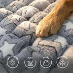 Dog Bed for Car Back Seat Soft Plush Backseat Pet Bed Mat Non-Slip Travel Pet Mat, Fuzzy Plaid Dog Seat Cover, Fit for Backseat Extenders and Trucks SUVs (Star, 54" x 24.8")