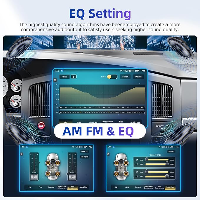 8Core Car Radio for Dodge Ram 1500 2500 3500 2002-2005: 9-Inch 1280 * 720 IPS Touchscreen Stereo Upgrade Wireless Carplay Android Auto Bluetooth GPS 5G WiFi 1080P Rearview Camera FM SWC