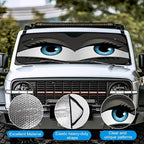 Big Eyes Foldable Windshield Snow Cover, Reflective Accordion Car Windshield Snow Cover, Sun Visor for Car Windshield, Ultimate Heat & UV Protection, Suitable for Most Cars, 54" L x 27.6" W