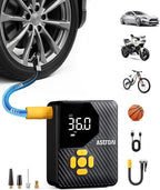 150 PSI Tire Inflator Portable Air Compressor, Fast Inflation Cordless Air Pump with LED Light &Pressure Gauge, Auto Shut-Off, L7 Mini Tire Inflator for Cars, Motorcycle, Bicycle, Ball, Yellow