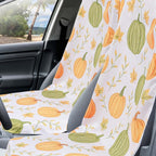 2 Pack Car Seat Towel Covers with Storage Bag, 63 x 32 Inch Universal Non Slip Waterproof Sweat Protector for Car Truck, Gym Swimming Running, Machine Washable (Yellow Pumpkin,Green Pumpkin)