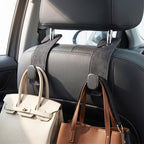 Purse Hook for Car Seat Headrest, Suede Car Purse Hook, Heavy Duty Car Hook Organizer for Handbags, Grocery Bags & Backpacks, Universal Car Hooks for SUV Truck Interior(Gray,2pcs)