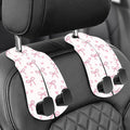 Purse Holder for Car, 2 Pack Heavy Duty Purse Hanger for Car, PU Leather Car Seat Hooks for Purses and Bags, Cute Pink Bow Headrest Organizer for Handbags & Backpacks