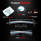 Slim Square Blind Spot Mirror, HD Glass Frameless Convex Rear View Mirror, Pack of 2