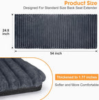 Backseat Pet Bed Mat, Non-Slip Dog Bed for Car Back Seat, Washable Travel Pet Mat with Removable Cover, Dog Seat Covers Protector Fit for Backseat Extenders and Trucks SUVs, 54"x 24.8", Grey