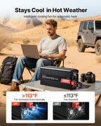 4000W Power Inverter, 12V DC to 120V AC Modified Sine Wave Inverter, Solar Car Charger Converter with LCD Display, Remote Control, 2 USB Ports, 4 AC Outlets, Type-C Port, for RV, Truck Outdoor