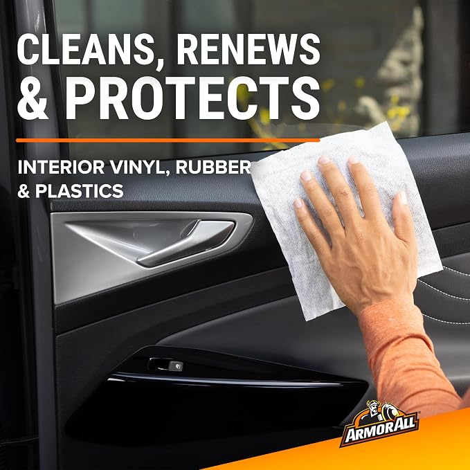 Car Protectant Wipes, Interior Car Wipes with UV Protection Against Cracking and Fading, 60 Wipes