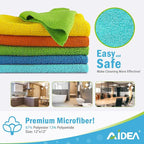 AIDEA Microfiber Cleaning Cloth, 20PK, Soft Absorbent Rags, Microfiber Towels for Cars, Kitchen Towels, Dusting Cloth for Home, Window, Cleaning Supplies, 12"×12"