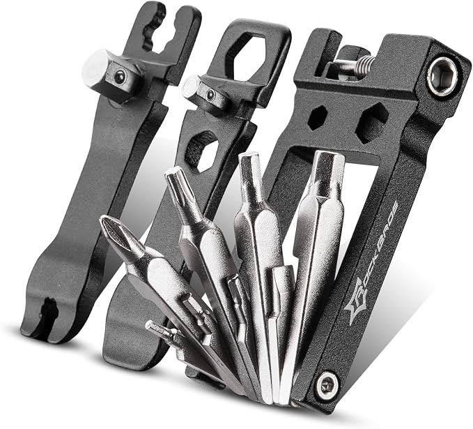 20 In 1 Bike Multi-Function Tool Kit - Allen Wrench, Tire Levers | Portable, Foldable, High Quality Steel,Bike Multitool Cycling Tool Kit