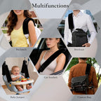 Soft Faux Fur Universal Fit Seatbelt Cover Car Truck SUV Airplane Seat Belt Shoulder Pad for Carmera Backpack Straps Neck Cushion Protector Extra Long 25.6in Black