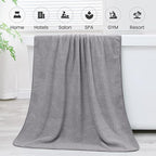 Bath Towels Set of 2, 30" x 60", Large Microfier Body Towel for Adult, Oversized, Soft, Super Absorbent, Fast Drying, Use for Sauna, Salon, Gym,Sport, Fitness, Yoga, Diamond Cross Grid Gray