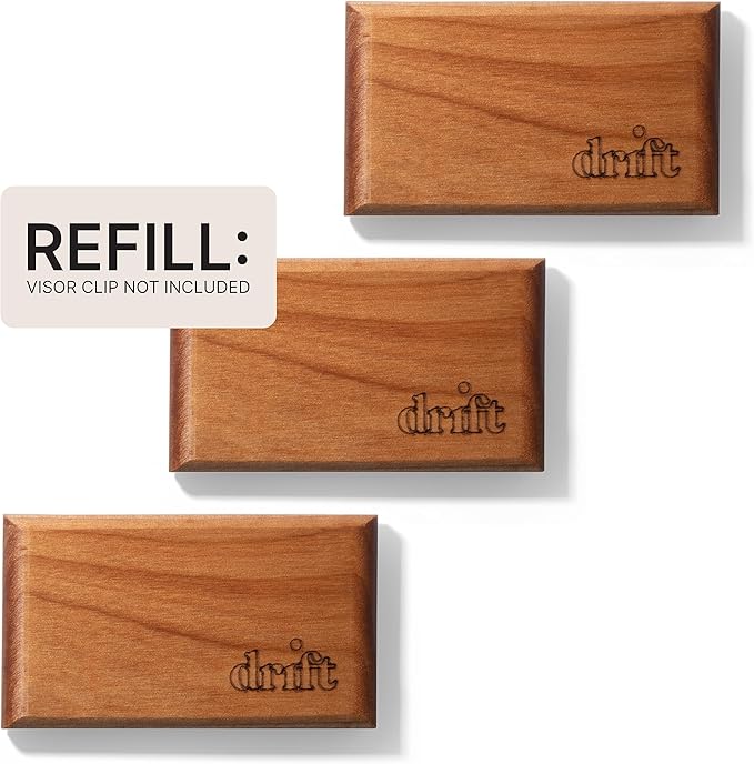 Drift Car Air Freshener - The Original Wood Air Freshener - Car Odor Eliminator - Long Lasting Scent - Metal Clip - Essential Oils - Apple Picking Scent 3 Pack Refill - NO CLIP INCLUDED