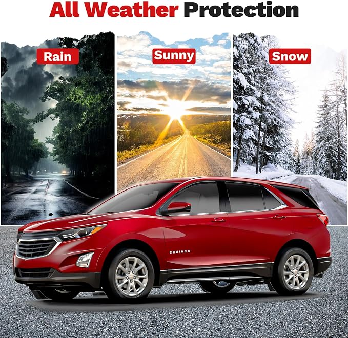Equinox Rain Guards - Window Visors for Chevrolet/Chevy Equinox 2018-2024, Outside-Mount Tape-On Side Window Wind Deflectors for Equinox Accessories, Vent Visors Shades Rainproof Black 4PCS