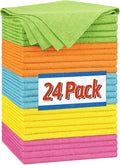 Shop Towels, Microfiber Cleaning Cloth Bulk, 24 Pack Microfiber Towels for Cars, All-Purpose Absorbent Cleaning Rags, Dust Cloth for Automotive, Mechanic, Garage, Bar, 11.5 x 11.5 inch