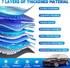 Half Car Cover for XL SUV Sunroof & Windshield Cover for Ice and Snow, All Weather Vehicle Body Cover for Sun, Rain, Dust（157"x59"）