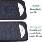 Car CD Case Holder, Vehicle Sun Visor Organizer for Cars with 12 DVD Storage Sleeves, 1 Mesh Pocket, 1 Pen Holder and Elastic Strap, Black