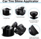 Tire Shine Applicator Brush, Tire Shine Brushes, Tire Dressing Brush Applicator with Seal Cover, Tire Brush for Car Detailing, Tire Gel Applicator, High Density Detail Factory Tire Brush (Black)