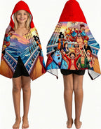 One Piece Printed Soft Cotton Terry Hooded Towel Wrap, Lightweight Absorbent Hooded Towel for Bath Pool Beach Outdoor