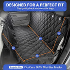 Dog Backseat Cover with Hammock for Cars, SUVs, and Trucks – Waterproof Layers, Nonslip Seat Protector, Durable Nylon Clips, K9 Shield with Heavy Duty Thread, (Regular, Black)