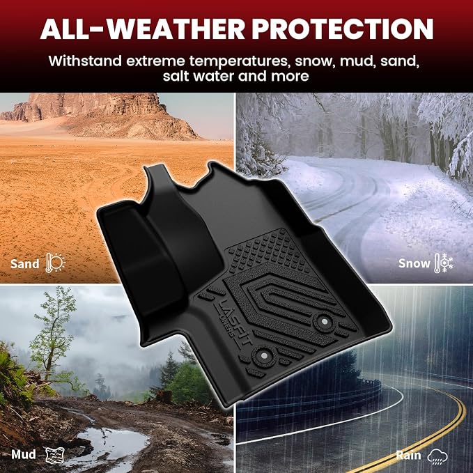 Floor Mats for Ford Transit 2022-2026 Vinyl Floor w/Posts Only, Transit 150/250/350/350HD All Weather TPE Protector, Full Coverage Floor Liners for Transit-150 250 350 350HD Accessories