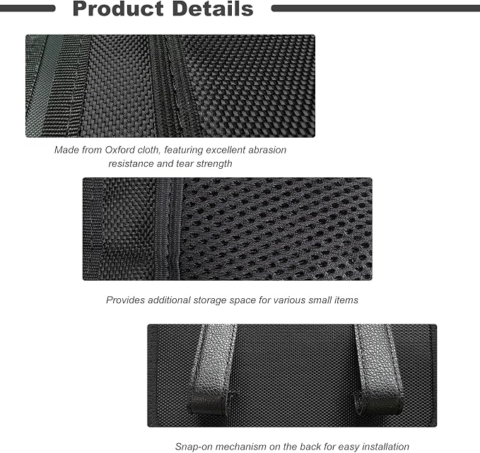Car Trash Can, Foldable Multi-Pocket Design Auto Hanging Storage Container with Garbage Bags, Multifunctional Mini Oxford Storage Bag Garbage Holder for Cars SUVs Trucks (Black)
