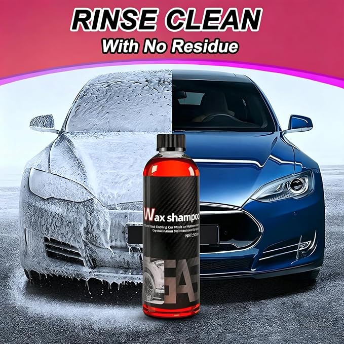 High Foam Car Wash Soap, pH Balanced Car Shampoo for Foam Cannon, Blaster Gun & Bucket - Auto Detailing Shampoo Super Suds Safe on Wax, Sealant, Ceramic, and Clear Coat Finishes-500ml/17fl.oz