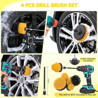 27PCS Car Detailing Kit Auto Cleaning Tools Wash Set with Storage Carry Bag Home Use for Interior Exterior Deep Clean Polish Car Care Windshield Dashboard Seat Air Vents Wheels Tires, Yellow