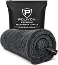 Car Drying Towel 24”x36”, 1400 GSM Twisted Loop Microfiber, Ultra Absorbent, Streak-Free, Lint-Free, Scratch-Free for Car, Truck & SUV, Quick Drying in Fewer Passes (Charcoal Gray)