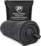 Car Drying Towel 24”x36”, 1400 GSM Twisted Loop Microfiber, Ultra Absorbent, Streak-Free, Lint-Free, Scratch-Free for Car, Truck & SUV, Quick Drying in Fewer Passes (Charcoal Gray)
