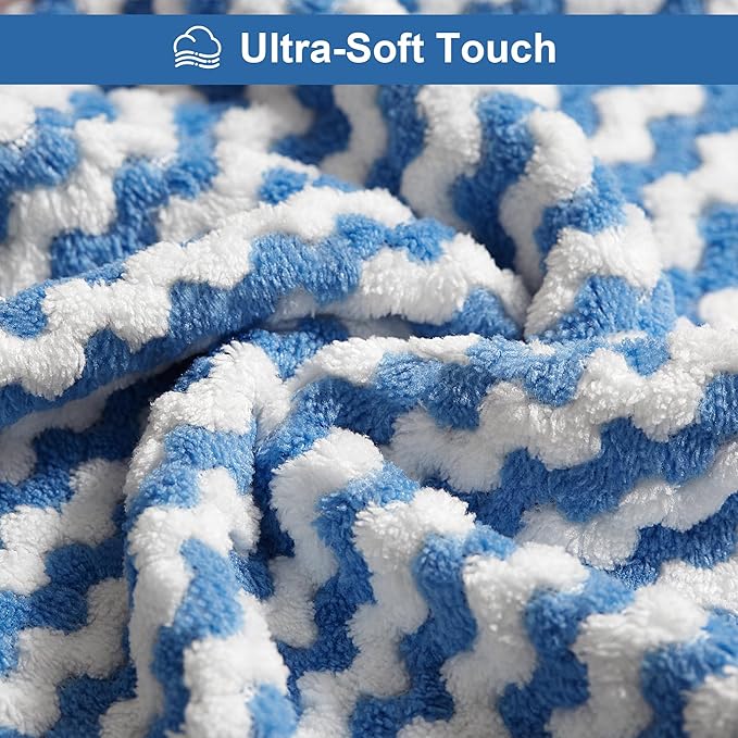 Microfiber Cleaning Cloths – 18 Pack, 10" x 10", Blue – Reusable, Lint-Free, Super Absorbent Towels for Kitchen, Car, and Household Cleaning