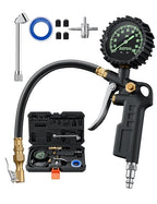 Tire Pressure Gauge with Inflator, 100 PSI-ANSI B40.1 Accurate, Large 2.5" Easy Read Glow Dial, Heavy Duty Air Chuck and Compressor Accessories for Truck, with Case