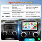 Car Stereo Radio Upgrade for Jeep Wrangler JK 2007-2018 Replacement 2+64G Android 15 Head Unit with 10 Inch Touch Screen CarPlay Android Auto Backup Camera