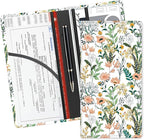 Leather Car Registration and Insurance Card Holder, Cute Car Accessories Vehicle Glove Box Car Organizer for Documents, Cards, License Beautiful Floral